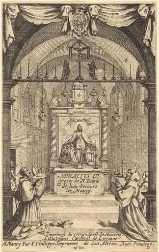 Frontispiece for the Miracles and Graces of Our Lady of "Bon-Secours-les-Nancy", by Jacques Callot