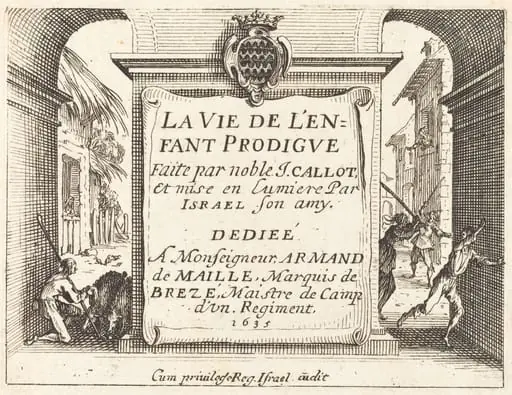 Frontispiece for "The Prodigal Son", by Jacques Callot
