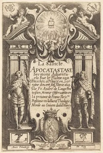 Frontispiece of the Holy Apocatastase, by Jacques Callot