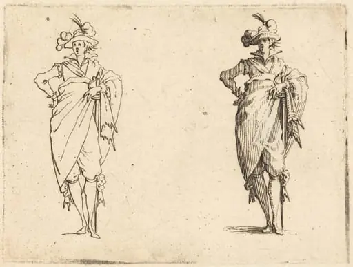 Gentleman Viewed from the Front with Hand on Hip, by Jacques Callot