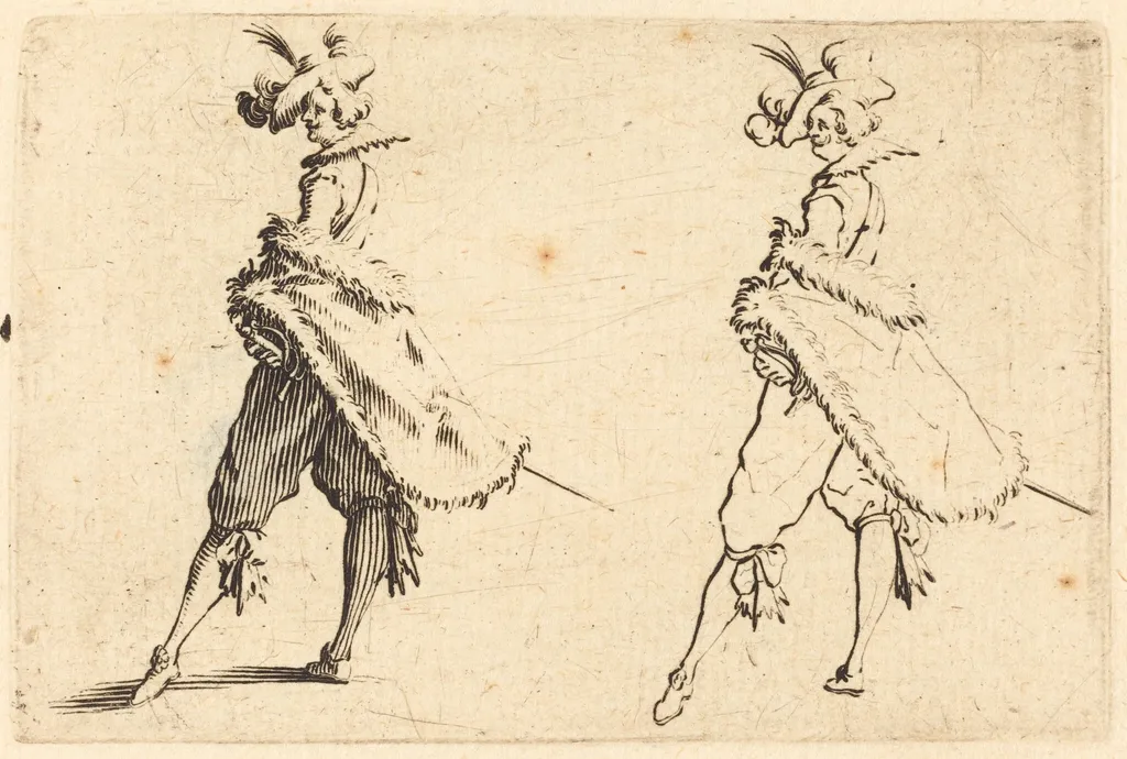 Gentleman Viewed from the Side, by Jacques Callot, ink, 1622