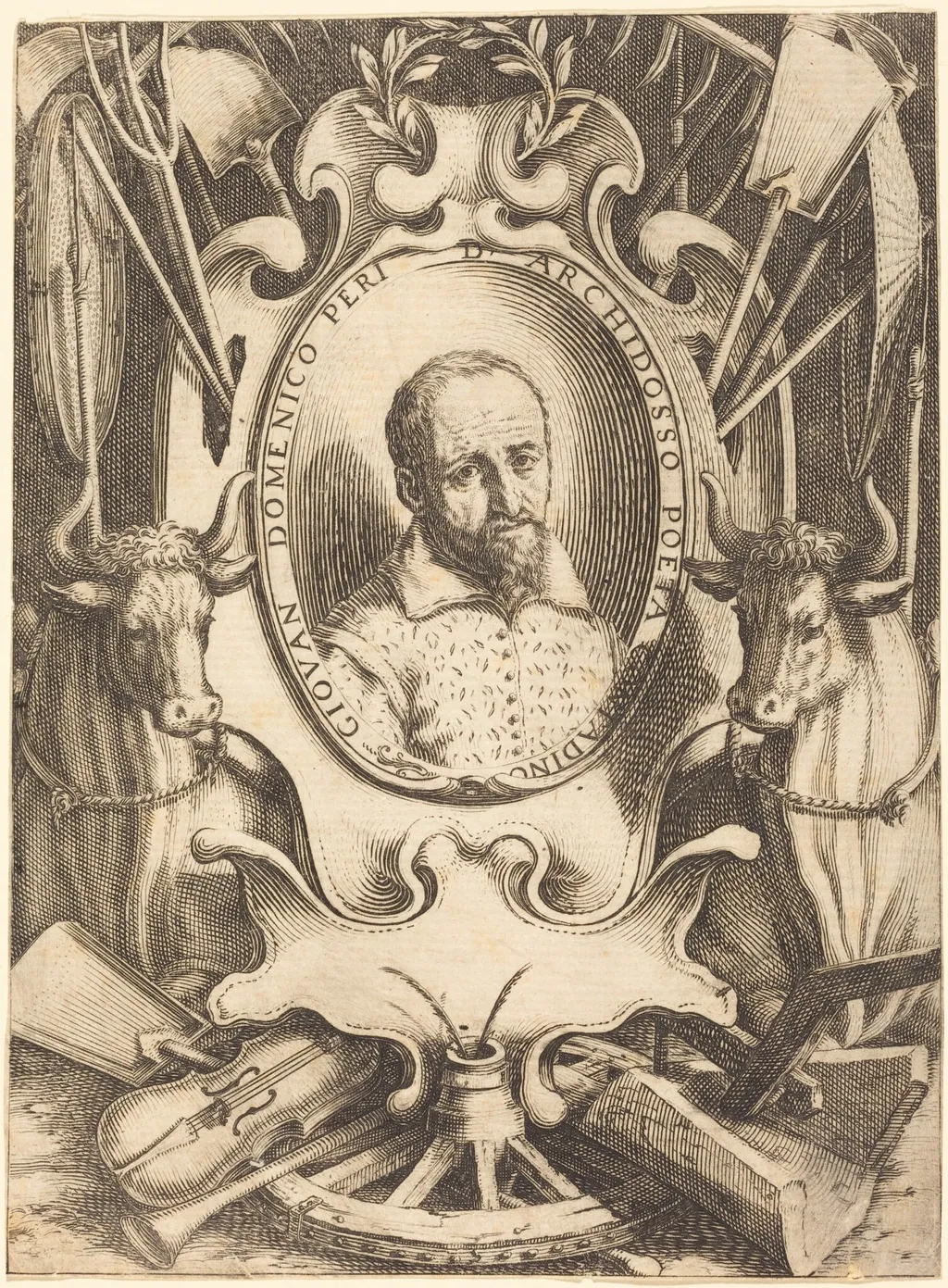 Giovanni Domenico Peri, by Jacques Callot, ink, 1619
