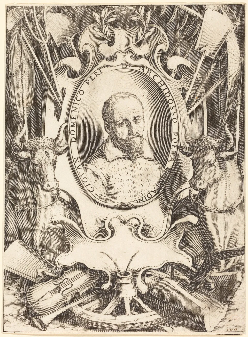 Giovanni Domenico Peri, by Jacques Callot, ink, 1619