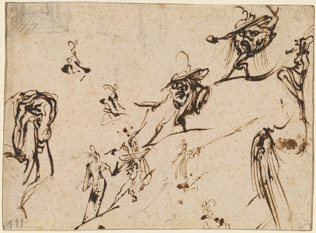 Gobbi and Other Bizarre Figures, by Jacques Callot, ink, 1616