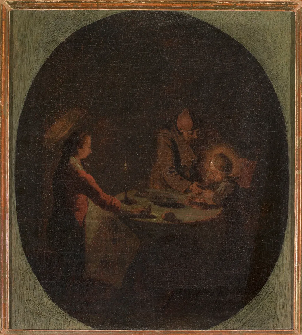 Holy Family at supper, by Jacques Callot, oil, 1623