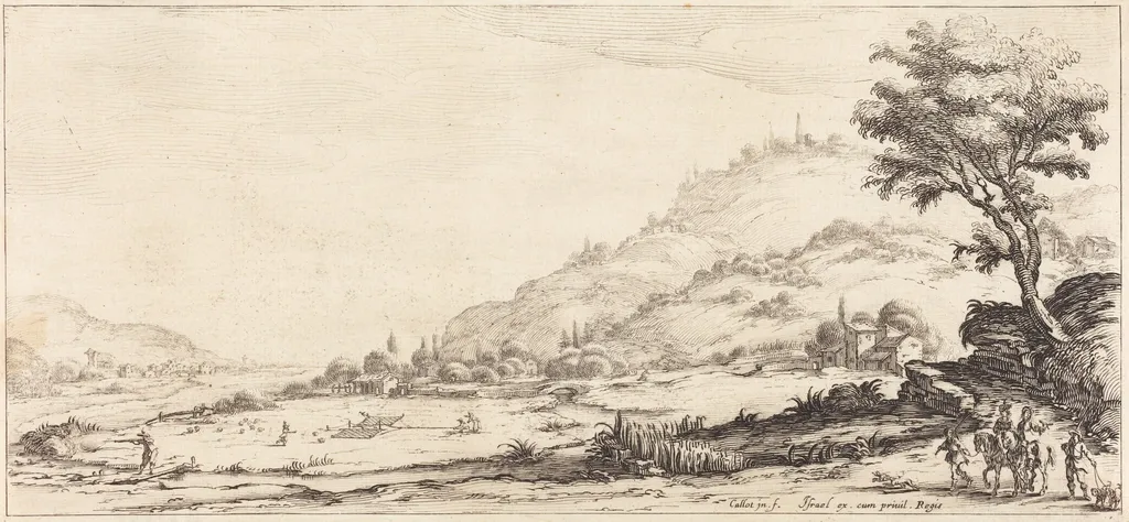Hunting Birds, by Jacques Callot, ink, 1630