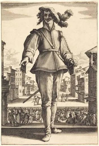 Il Capitano, or L'Innamorato, by Jacques Callot