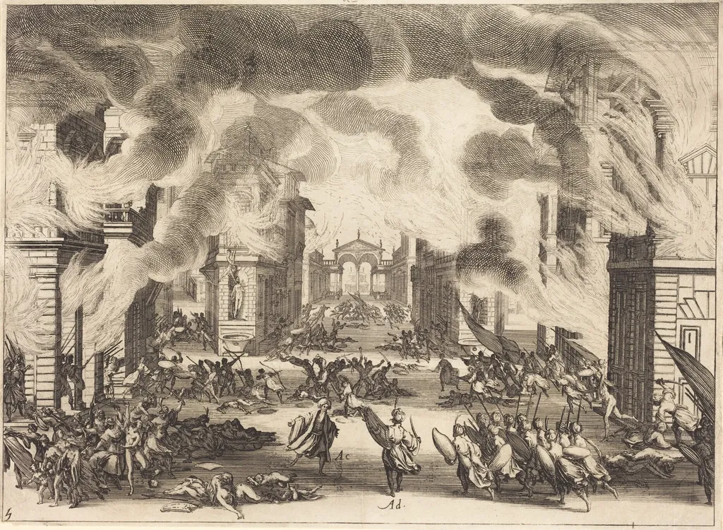 Il Solimano, Act V, by Jacques Callot, ink, 1620