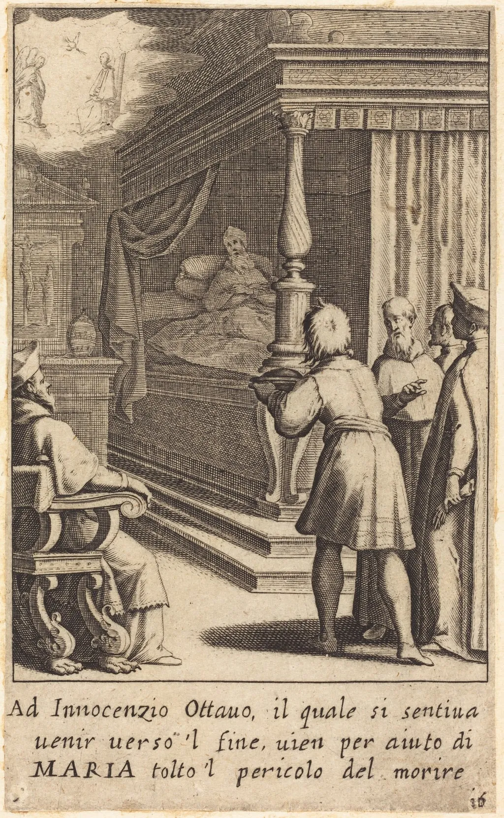 Innocent VIII, by Jacques Callot, ink, 1619