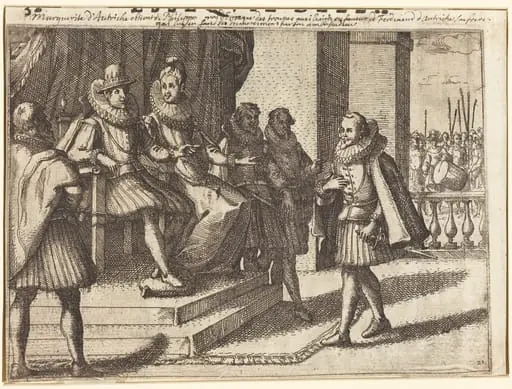 King and Queen in Consultation about the Turks [recto], by Jacques Callot