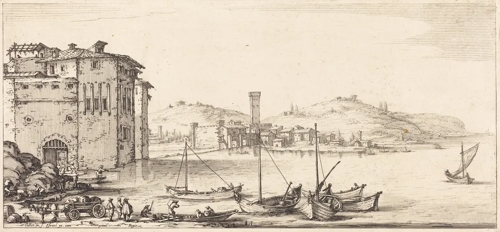 Loading Merchandise, by Jacques Callot, ink, 1630