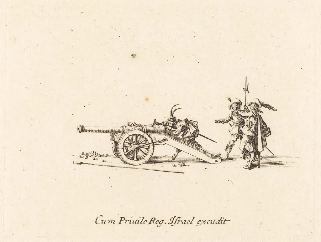 Loading the Cannon, by Jacques Callot, ink, 1634
