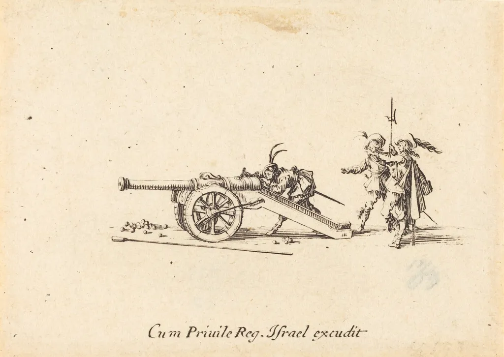 Loading the Cannon, by Jacques Callot, ink, 1634