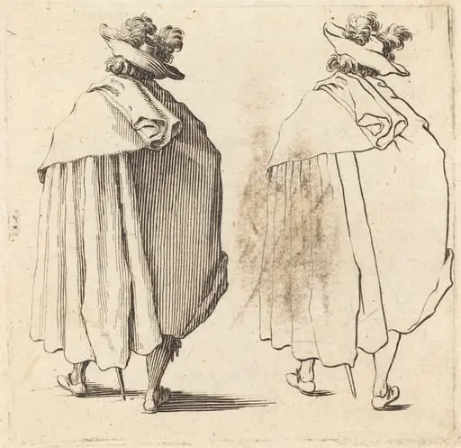 Man in Cloak, Seen from Behind, by Jacques Callot
