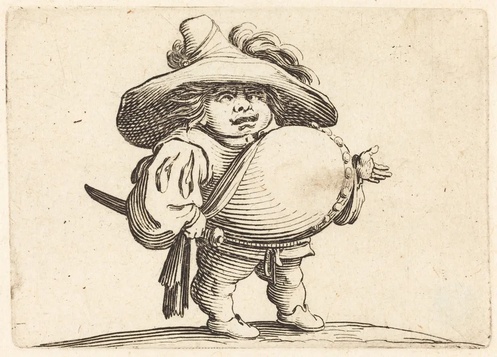 Man with Big Belly, by Jacques Callot, ink, 1622
