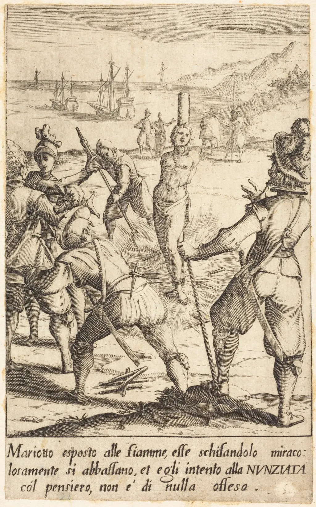 Mariotto, by Jacques Callot, ink, 1619