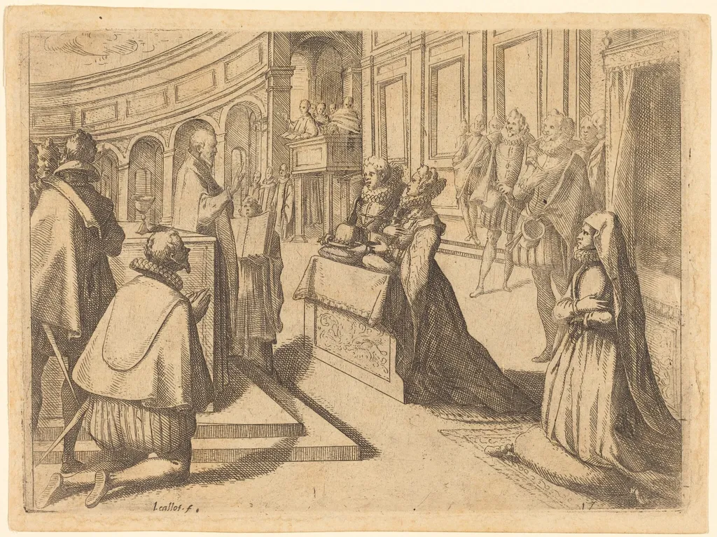 Marriage of Margaret of Austria and Philip III, by Jacques Callot, ink, 1612