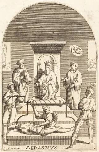 Martyrdom of Saint Erasmus, by Jacques Callot, 1610