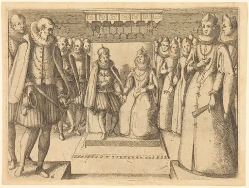 Meeting of Margaret of Austria and Philip III, by Jacques Callot