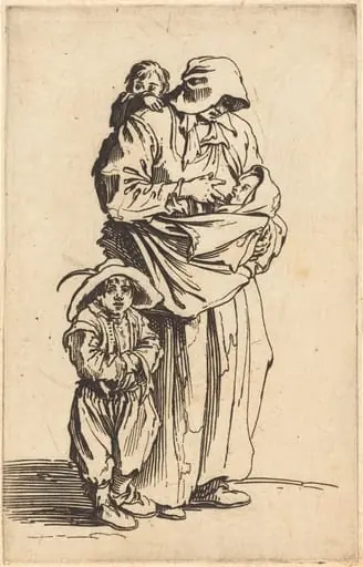 Mother and Three Children, by Jacques Callot