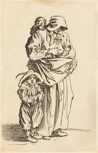 Mother and Three Children, by Jacques Callot