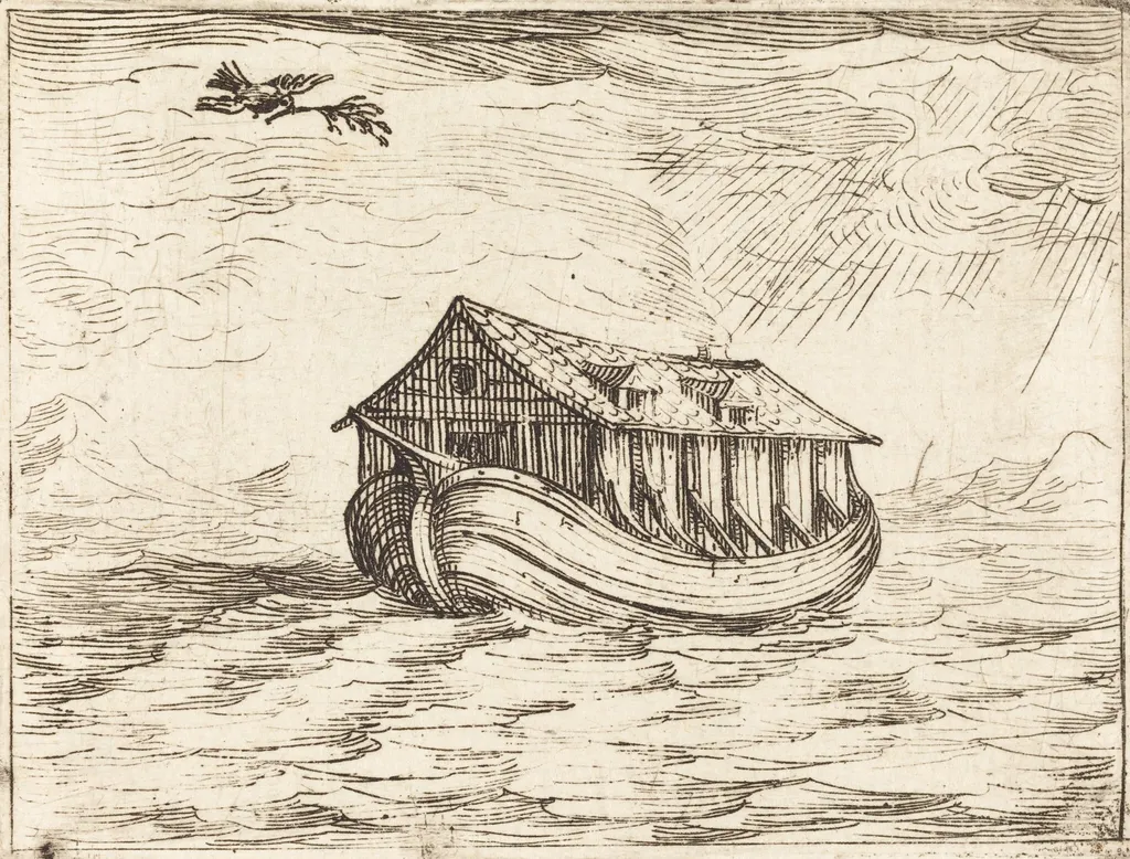 Noah's Ark, by Jacques Callot, ink, 1628