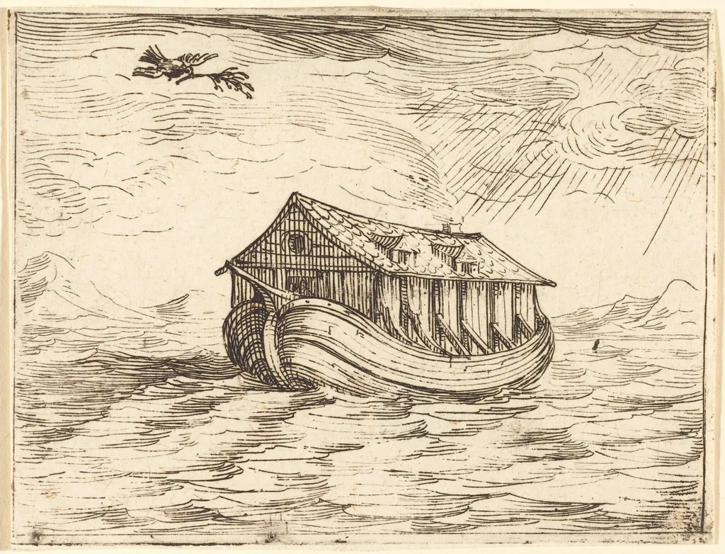 Noah's Ark, by Jacques Callot, ink, 1628