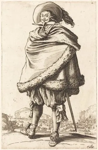 Noble Man Wrapped in a Mantle Trimmed with Fur, by Jacques Callot