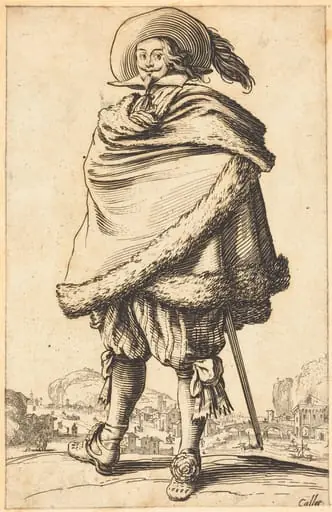 Noble Man Wrapped in a Mantle Trimmed with Fur, by Jacques Callot