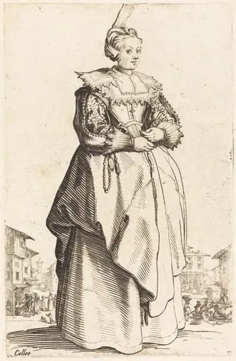 Noble Woman with a Small Hat, by Jacques Callot