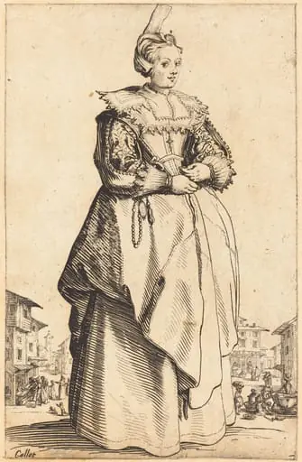 Noble Woman with a Small Hat, by Jacques Callot