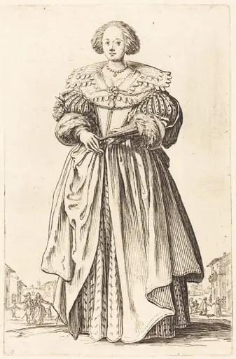 Noble Woman with Fan, by Jacques Callot