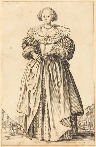 Noble Woman with Fan, by Jacques Callot