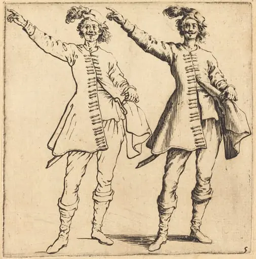 Officer, with Arm Extended, Front View, by Jacques Callot