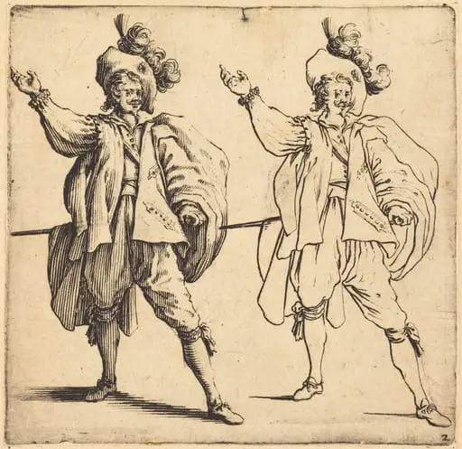 Officer with Large Plume, Front View, by Jacques Callot
