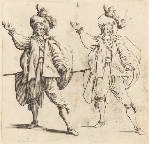 Officer with Large Plume, Front View, by Jacques Callot