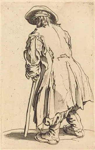 Old Beggar with One Crutch, by Jacques Callot