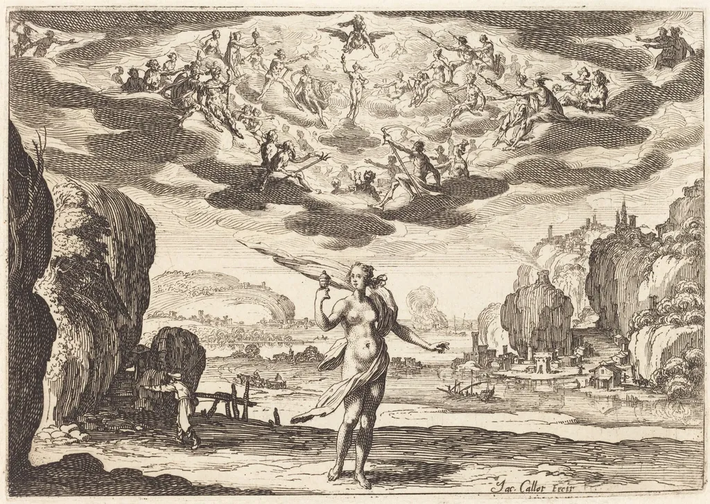 Pandora, by Jacques Callot, ink, 1625
