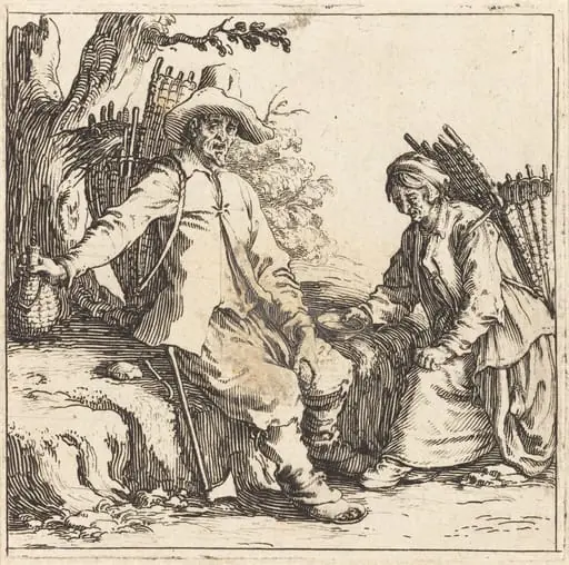 Peasant Couple at Rest, by Jacques Callot