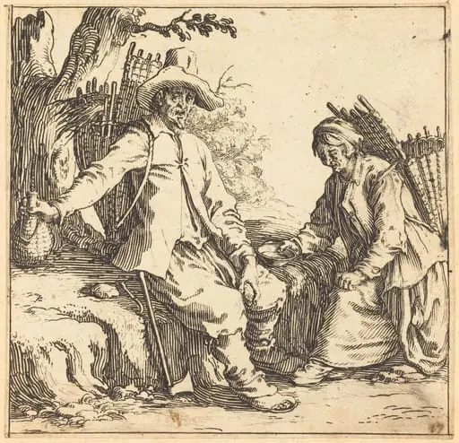 Peasant Couple at Rest, by Jacques Callot