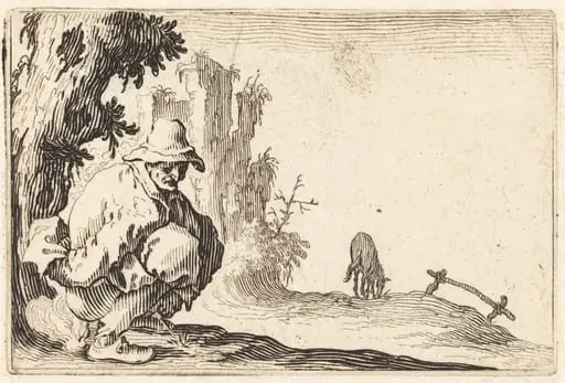 Peasant Defecating, by Jacques Callot