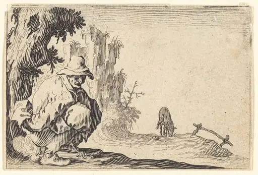 Peasant Defecating, by Jacques Callot