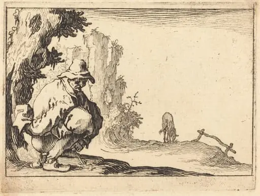 Peasant Defecating, by Jacques Callot