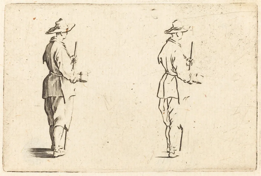 Peasant with a Cup, by Jacques Callot, ink, 1622
