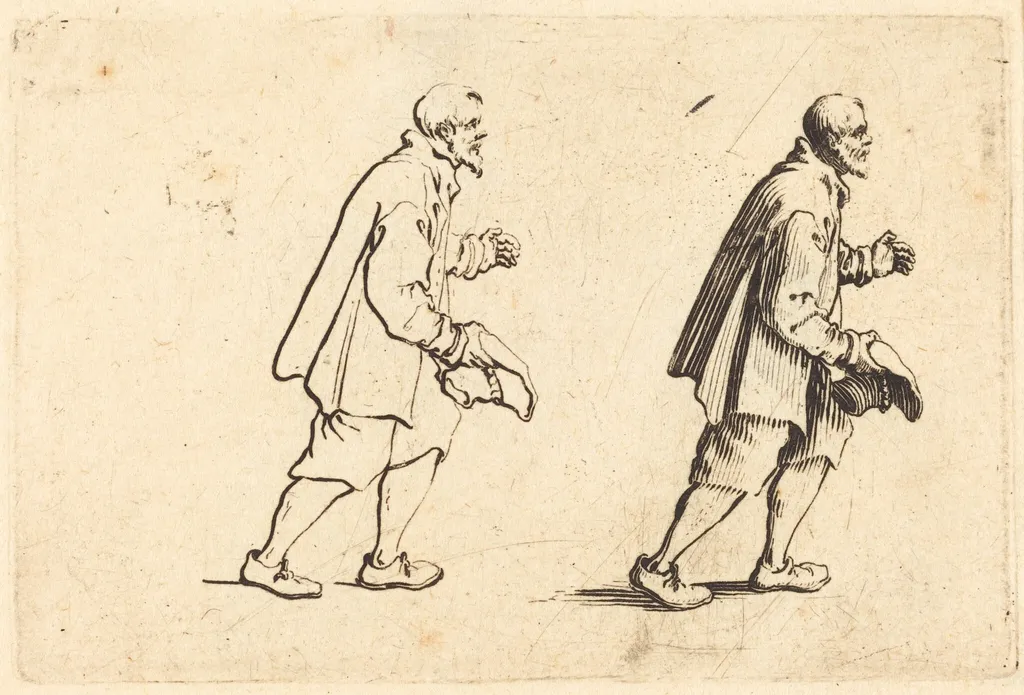 Peasant with Hat in Hand, by Jacques Callot, ink, 1622