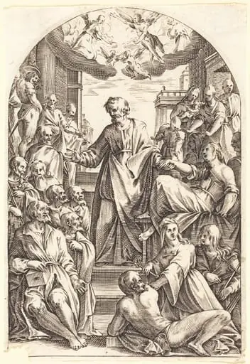 Peter Raising Tabitha, by Jacques Callot