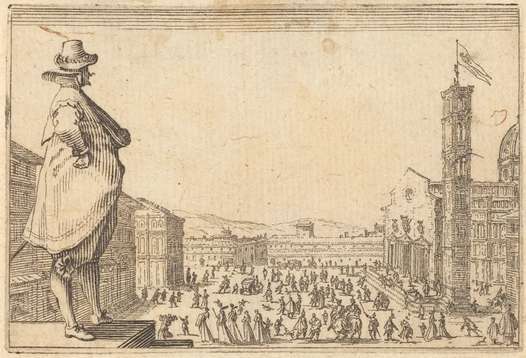 Piazza del Duomo, Florence, by Jacques Callot, ink, 1622