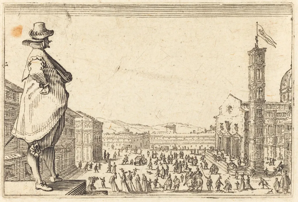Piazza del Duomo, Florence, by Jacques Callot, ink, 1622