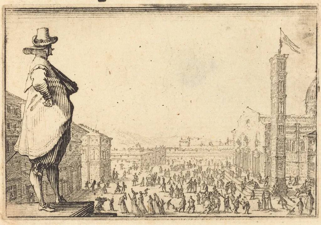 Piazza del Duomo, Florence, by Jacques Callot, ink, 1617