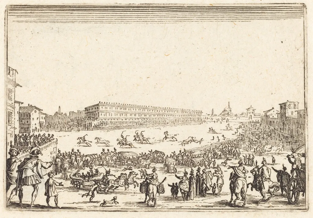 Piazza Presso alla Porta al Prato, by Jacques Callot, ink, 1622